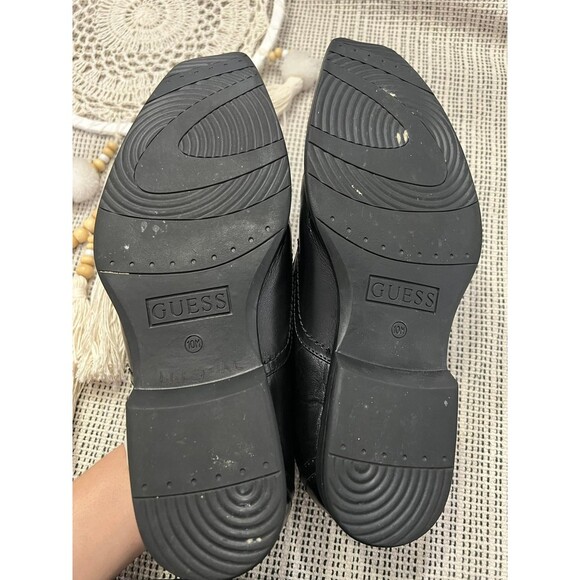 Guess Mgmicky Black Leather Embossed Sword & Wings Western Loafers Size 10M main image 5